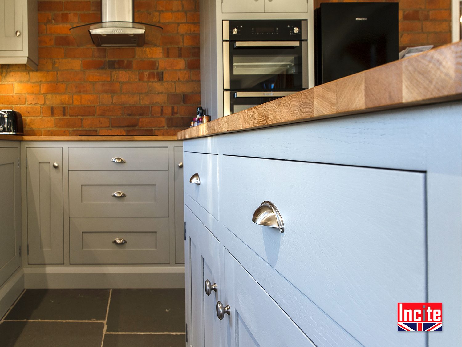 Lamp Room Gray Hand Painted Kitchen Incite Interiors